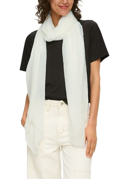 s.Oliver Red Label Plain-colored scarf made of lightweight polyester - white (0210)