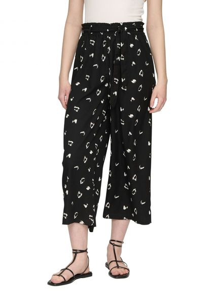 Q/S designed by Patterned trousers - black (99A1)