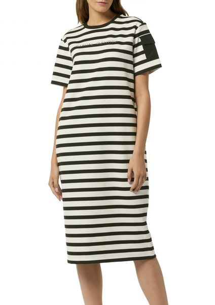 comma Midi dress with a striped pattern - black/white (99S7)