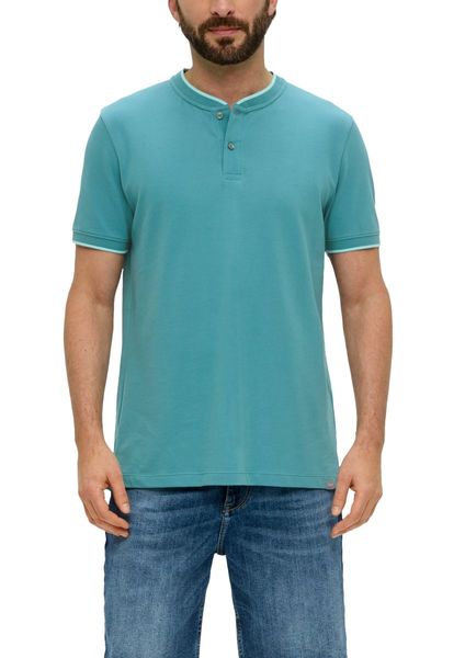 s.Oliver Red Label Polo shirt with a Henley neckline   - blue (6565)