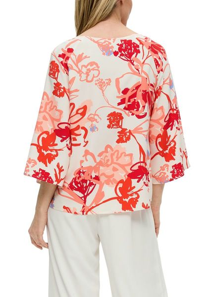 s.Oliver Black Label Viscose blouse in a loose fit - white/red (02A2)