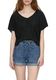 Q/S designed by T-shirt with pleats - black (9999)