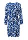 comma CI Patterned midi dress with pleated neckline - blue (56A0)