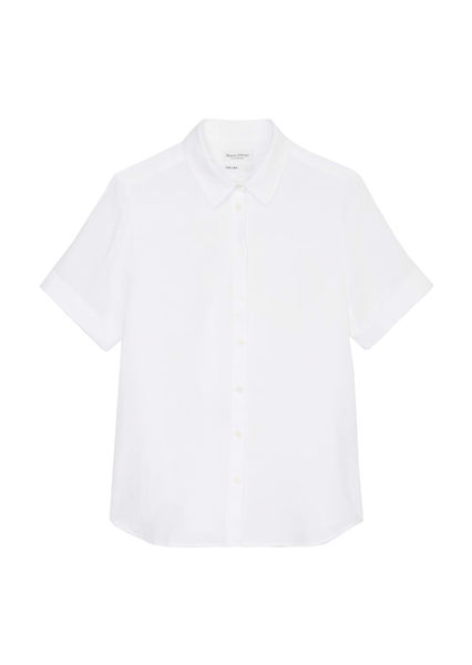 Marc O'Polo Short-sleeved linen blouse - white (100)