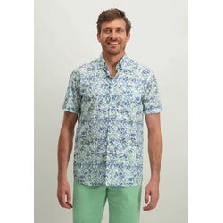 State of Art Regular fit: short sleeve shirt - white/green/blue (1134)