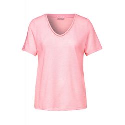 Street One T-shirt à l'aspect lin - rose (15385)