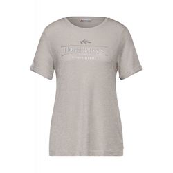 Street One T-Shirt mit shiny Print - beige (35437)