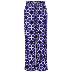 Street One Viscose pants with print - blue (35817)