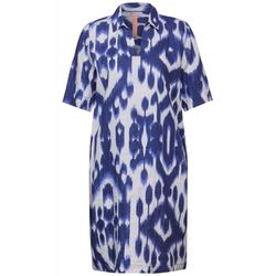 Street One Print linen dress - blue (35390)