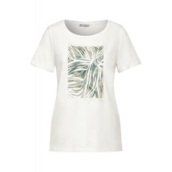 Street One T-shirt with foil print - white (30108)