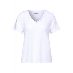 Street One T-shirt in linen look - white (10000)