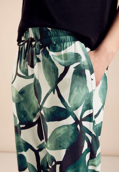 Street One Trousers with floral print - green (33825)
