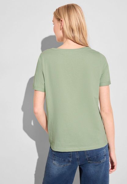 Street One T-shirt with foil print - green (35816)