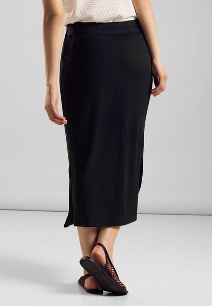 Street One Ribbed midi skirt - black (10001)