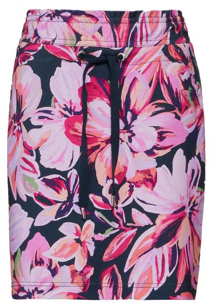 Street One Paperbag skirt with print - pink (35755)