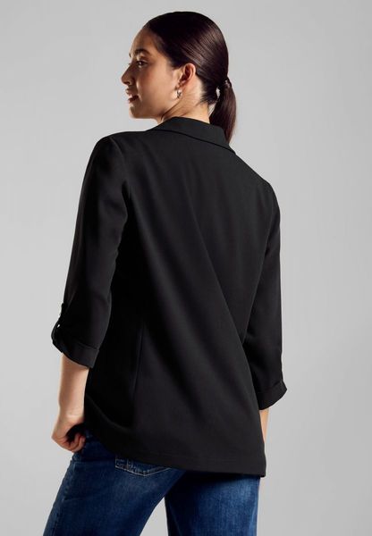 Street One Long blazer with turn-up - black (10001)