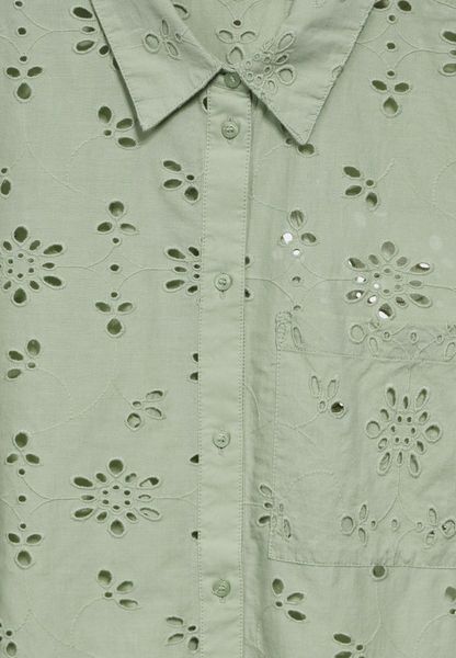 Street One Sommer Bluse mit Stickerei - grün (15816)