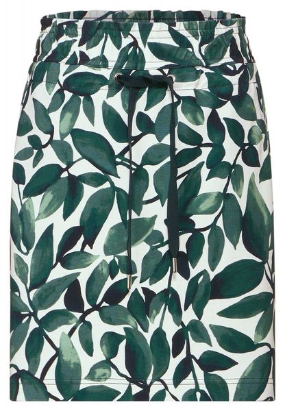 Street One Paperbag skirt with print - green (33825)
