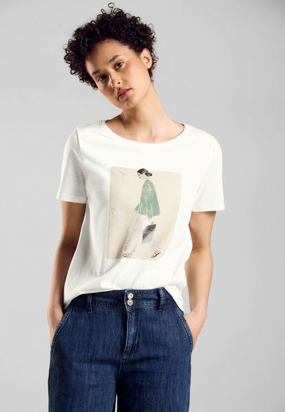 Street One T-Shirt mit Lady Partprint - weiß (30108)