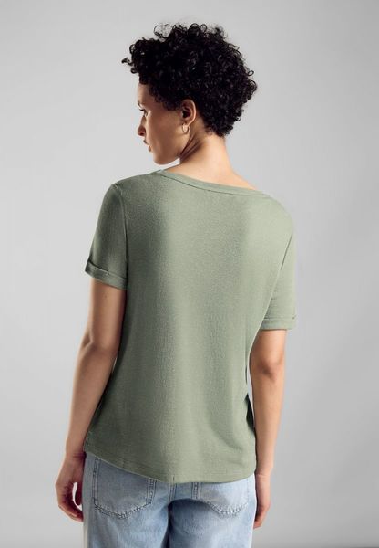 Street One T-Shirt mit shiny Print - grün (35816)