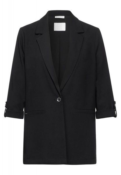 Street One Long blazer with turn-up - black (10001)