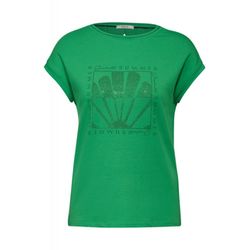 Cecil T-shirt with front print - green (35599)
