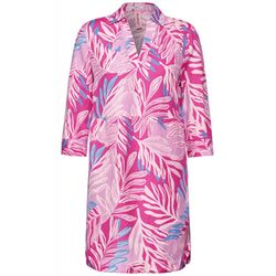 Cecil Linen mix dress with print - pink (35369)