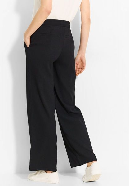 Cecil Wide leg trousers with structure - black (10001)