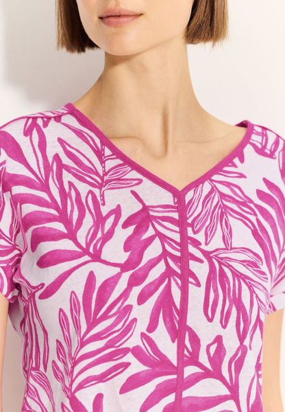 Cecil T-shirt en lin mélangé - rose (35369)