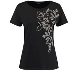 Taifun Cotton T-shirt with a printed design - black (01102)