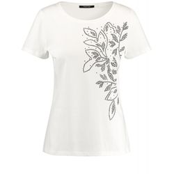 Taifun T-shirt en coton avec impression placée - beige/blanc (09702)