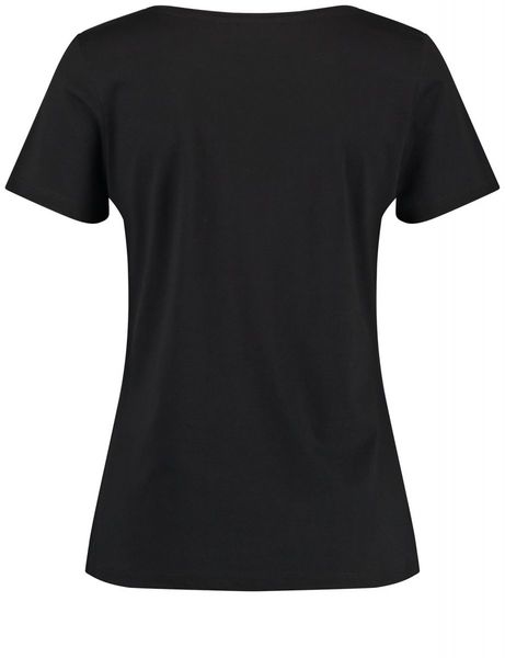 Taifun Baumwoll-T-Shirt mit platziertem Print - schwarz (01102)