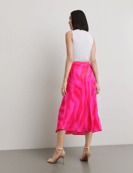 Taifun Swirling midi skirt with a subtle sheen - pink (03352)