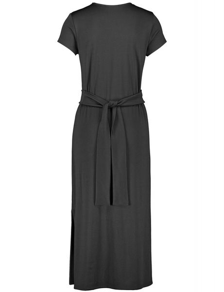 Taifun Midi dress with wrap effect - black (01100)