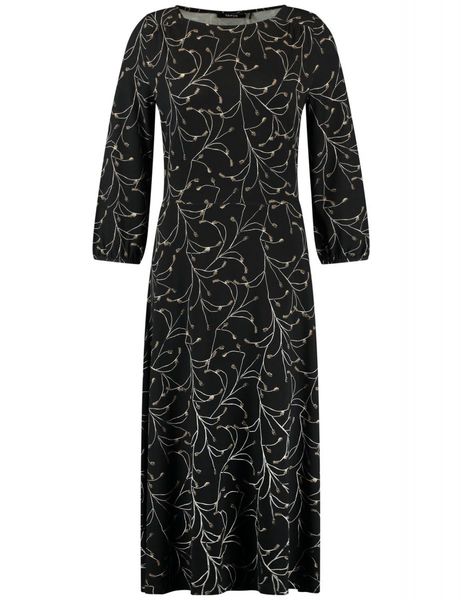 Taifun Jersey dress in midi length - black (01102)