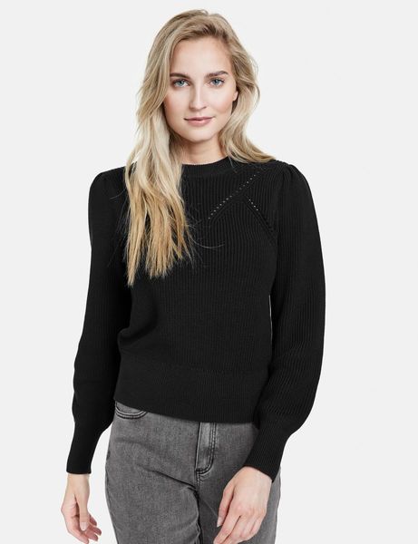 Taifun Cotton sweater - black (01100)