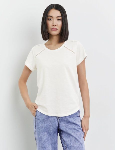 Taifun T-Shirt - beige/blanc (09700)