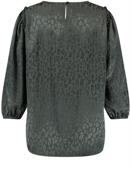 Taifun 3/4-sleeve blouse with animal design - gray (02250)