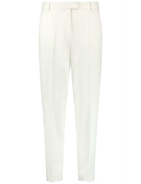 Taifun Pantalon élégant Slim fit - beige/blanc (09600)