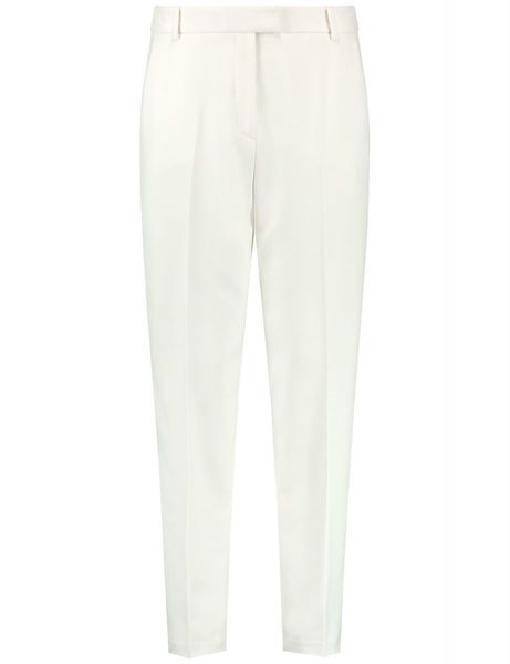 Taifun Elegante Hose Slim Fit - beige/weiß (09600)