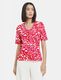 Taifun Half-sleeved shirt with all-over print  - white/red/pink (06522)