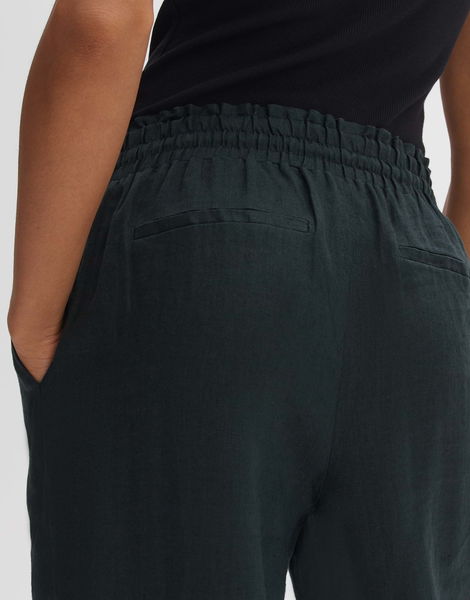 Opus Linen pants - Marou - green (30033)