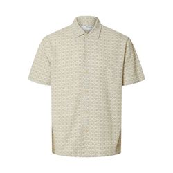 Selected Homme Shirt with all-over print - white/beige (178372001)