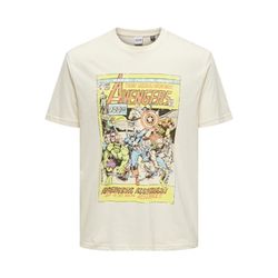 Only & Sons T-shirt with Marvel print - white/beige (284276001)