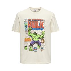 Only & Sons T-shirt with Marvel print - white/beige (284276002)