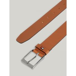 Tommy Hilfiger Adan leather belt with enamel flag - brown (GB8)