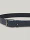 Tommy Hilfiger Adan leather belt with enamel flag - blue (DW6)