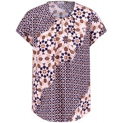 Gerry Weber Collection Patterned blouse shirt with neckline detail - beige/white (09088)