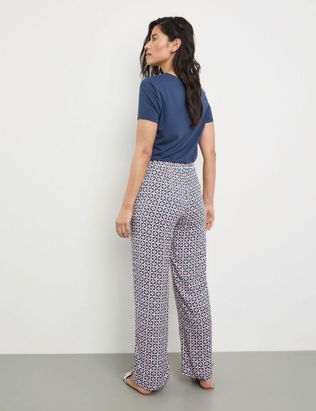 Gerry Weber Collection Flowing trousers with an all-over pattern  - blue (08098)