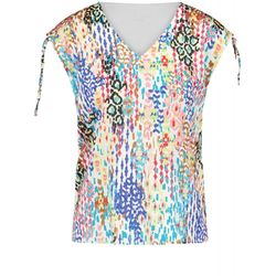Gerry Weber Edition Patterned top with gathers  - white/yellow (09048)